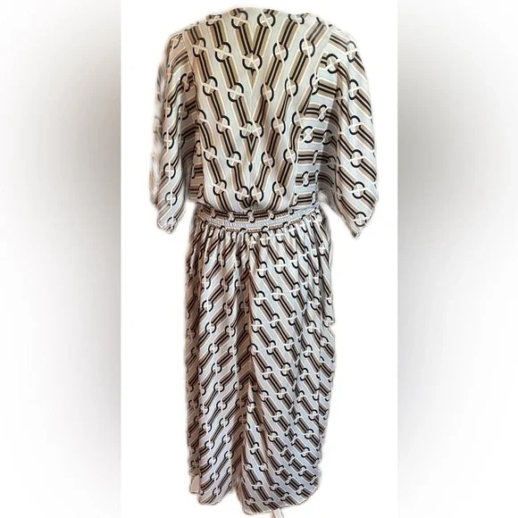 Ann Taylor Dress Size Medium Maxi Dress Blue and Tan - Picture 5 of 7